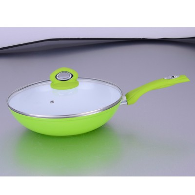 28cm forged aluminum ceramic coaitng chinese wok with welding handle